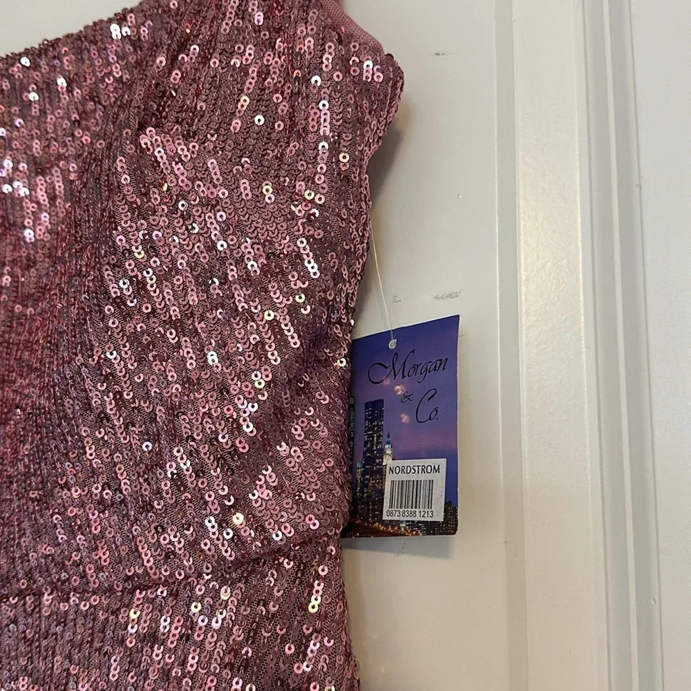 Morgan and Co Pink Sequin Dress - Size 3